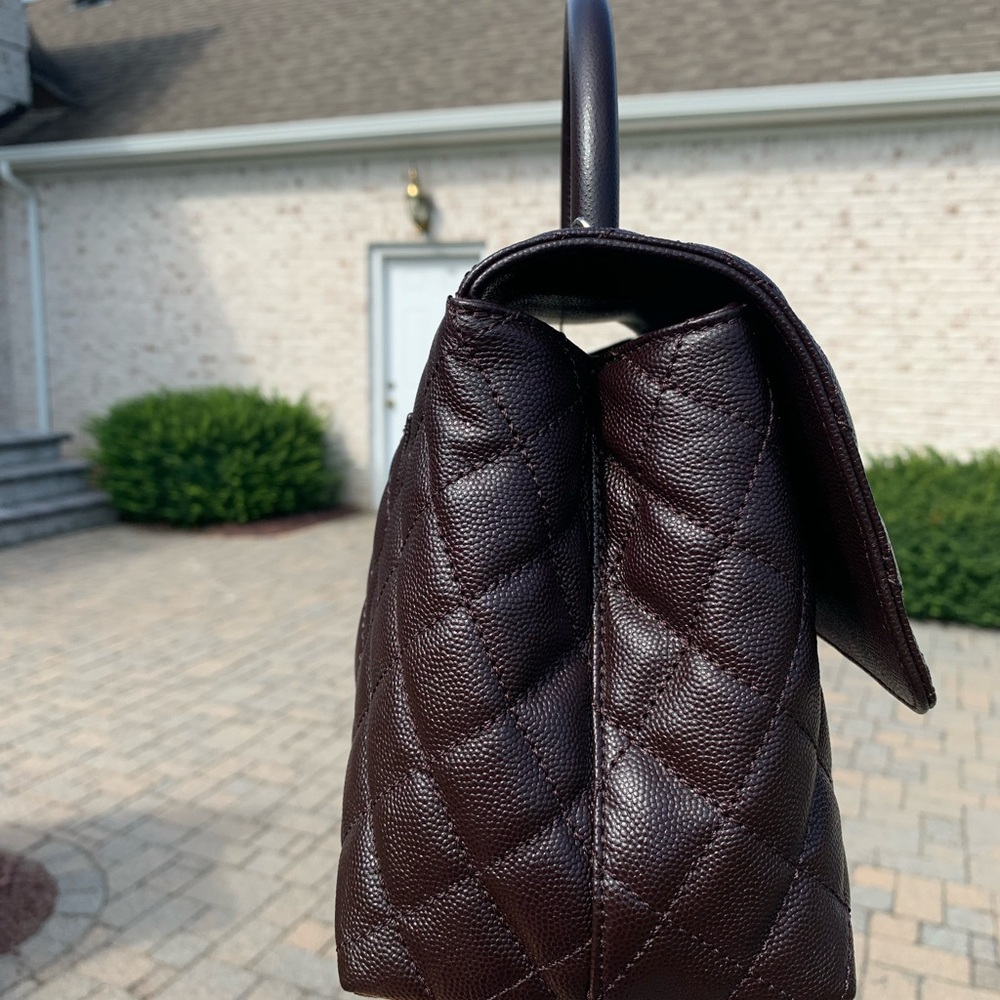 CHANEL Black Quilted Satchel with Gold Accents - Picture 6 of 11